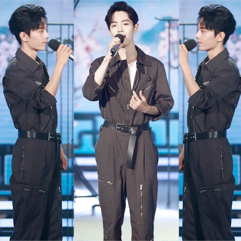 

Повседневные японские рабочие комбинезоны в стиле кэжуал, мужские, с длинными рукавами, свободного кроя, парный комплект, молодежные, прямые брюки