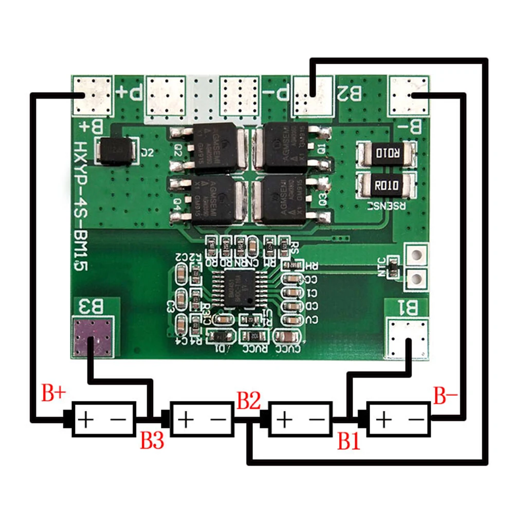 BMS 4S 12.8V 14.4V 16.8V Lifepo4 li-ion Lipo scheda di protezione della batteria al litio 18650 14A limite 20A PCB 4 celle PCM 3.2V 3.7V