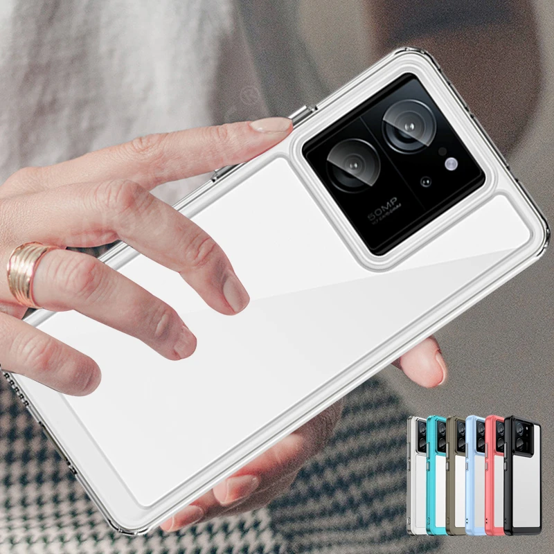 

For Xiaomi 13T Pro Cover Case Xiaomi Mi 13T Pro Capas Shockproof Phone Bumper Back Transparent Colour Clear For Funda Mi 13T Pro
