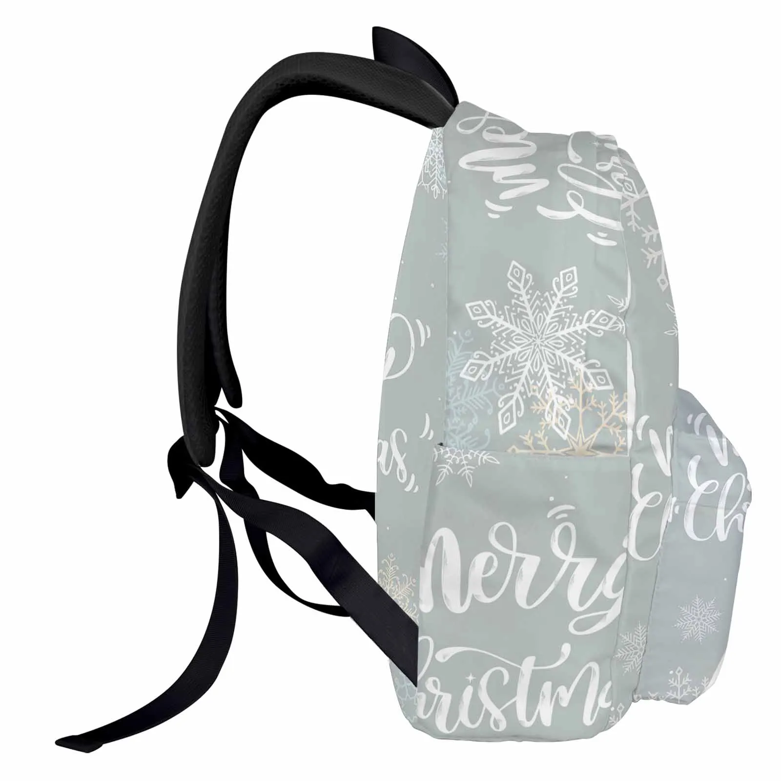 

Christmas Snowflakes Backpack Teenagers Student School Bags Laptop Custom Backpack for Men Women Travel Bag