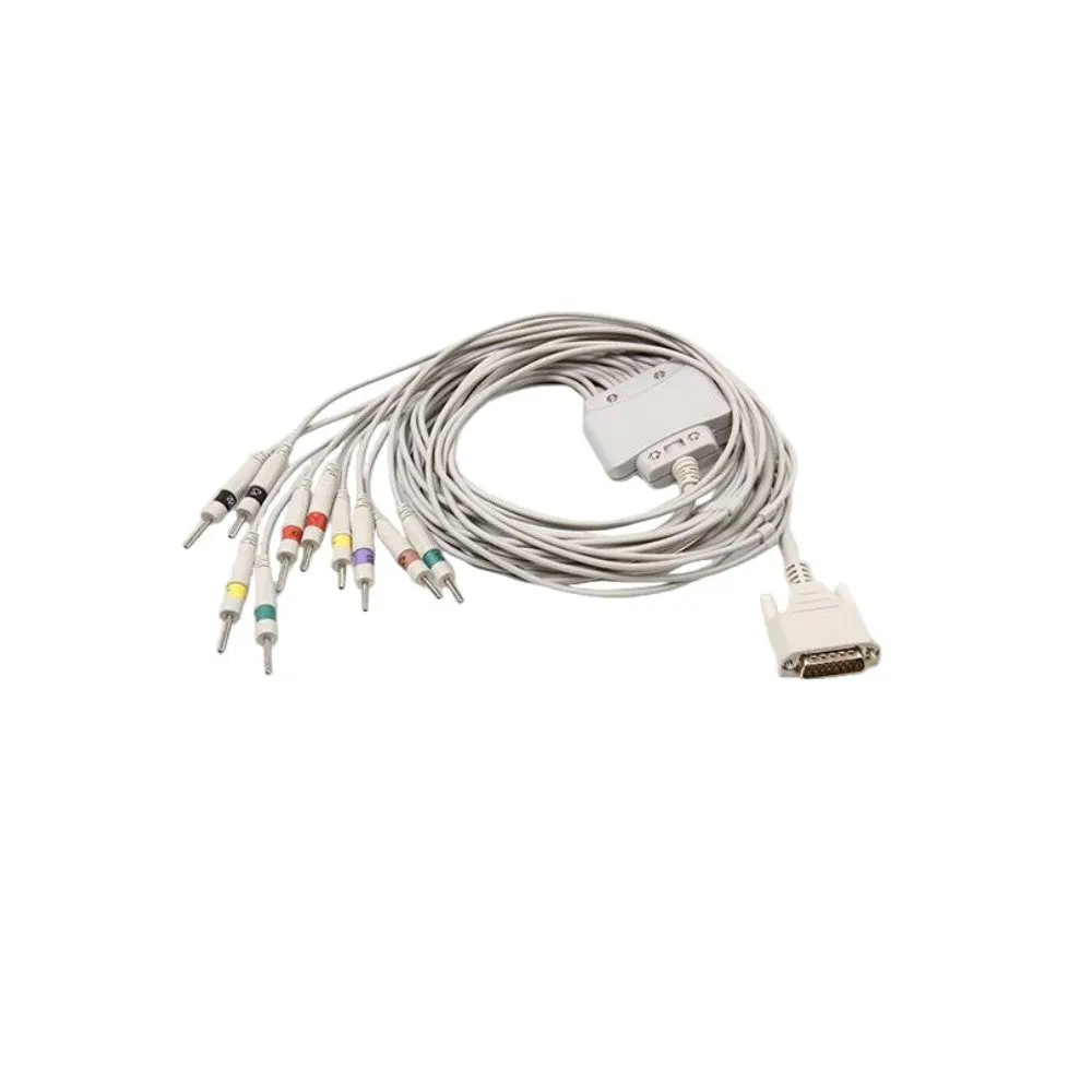 ECG Cable Din 4.0 2.8m AHA IEC - Adult TPU - CE - Model ZK0026 ZK0027