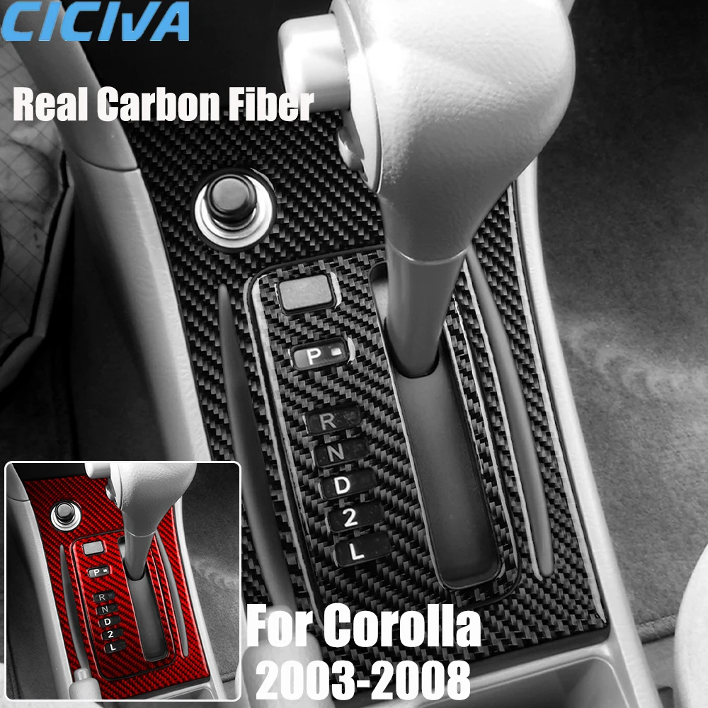 

Real Carbon Fiber Car Accessories Gear Shift Set Trim Cover Soft Sticker For Toyota Corolla 2003 2004 2005 2006 2007 2008