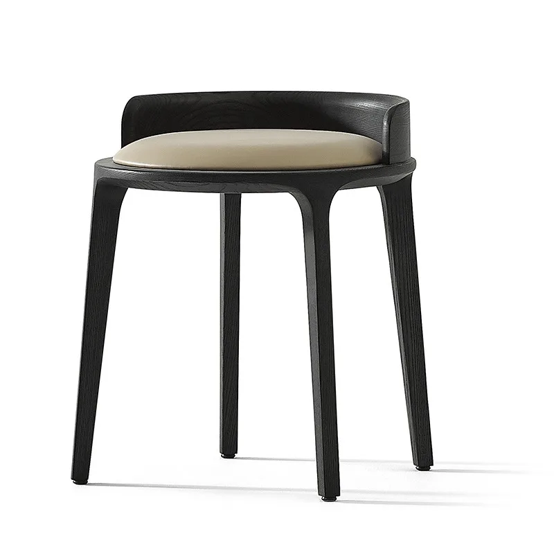 

Modern minimalist and minimalist wabi style, creative home bedroom, backrest dining chair stool