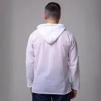 Men's Outdoor Hooded irt Thin Cotton Linen Cusizable Workwear Sports Design Service DIY Work orm Cusization