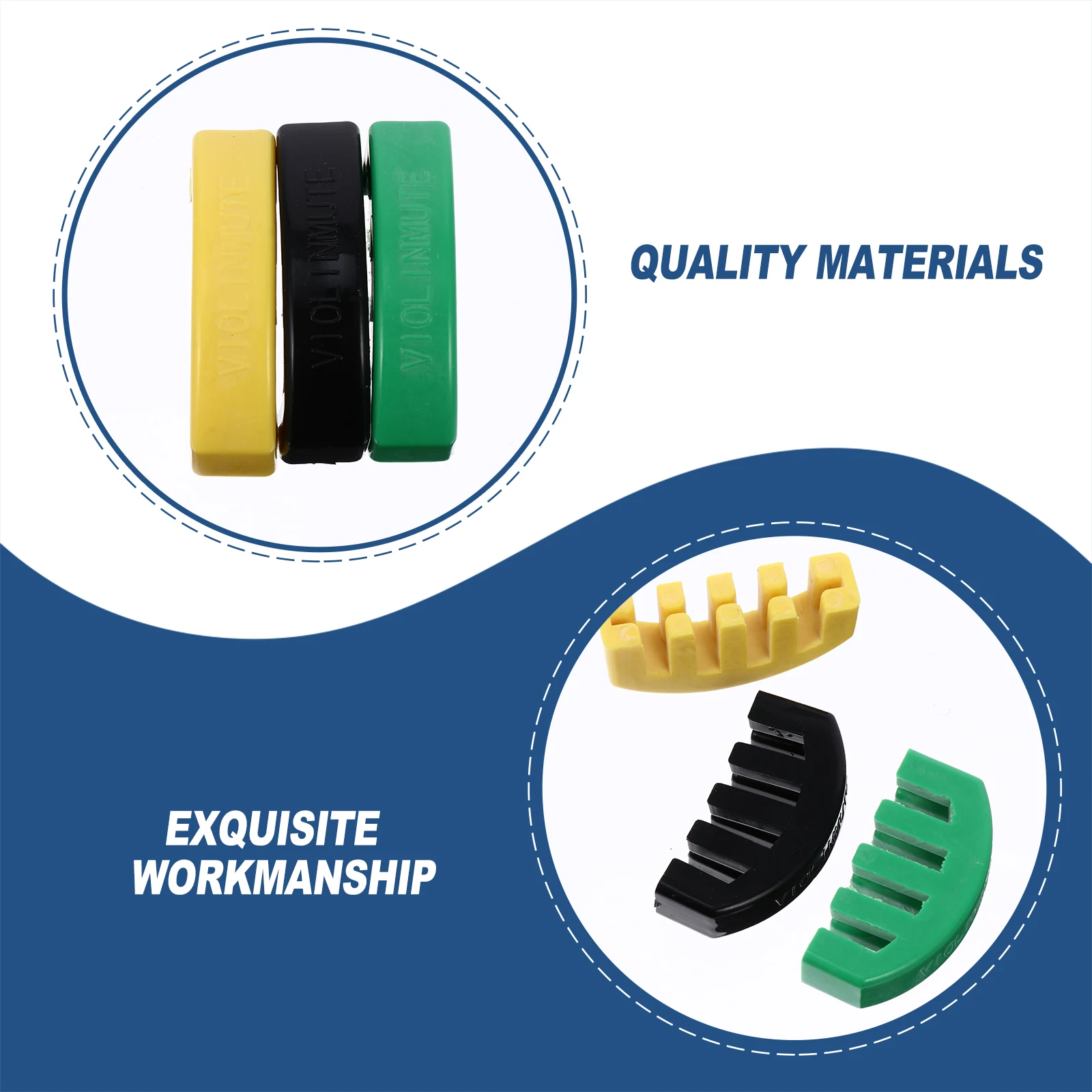 

3 PCS Violin Mute Accessories Practice Reduce Mutes Rubber Full Size for Round The