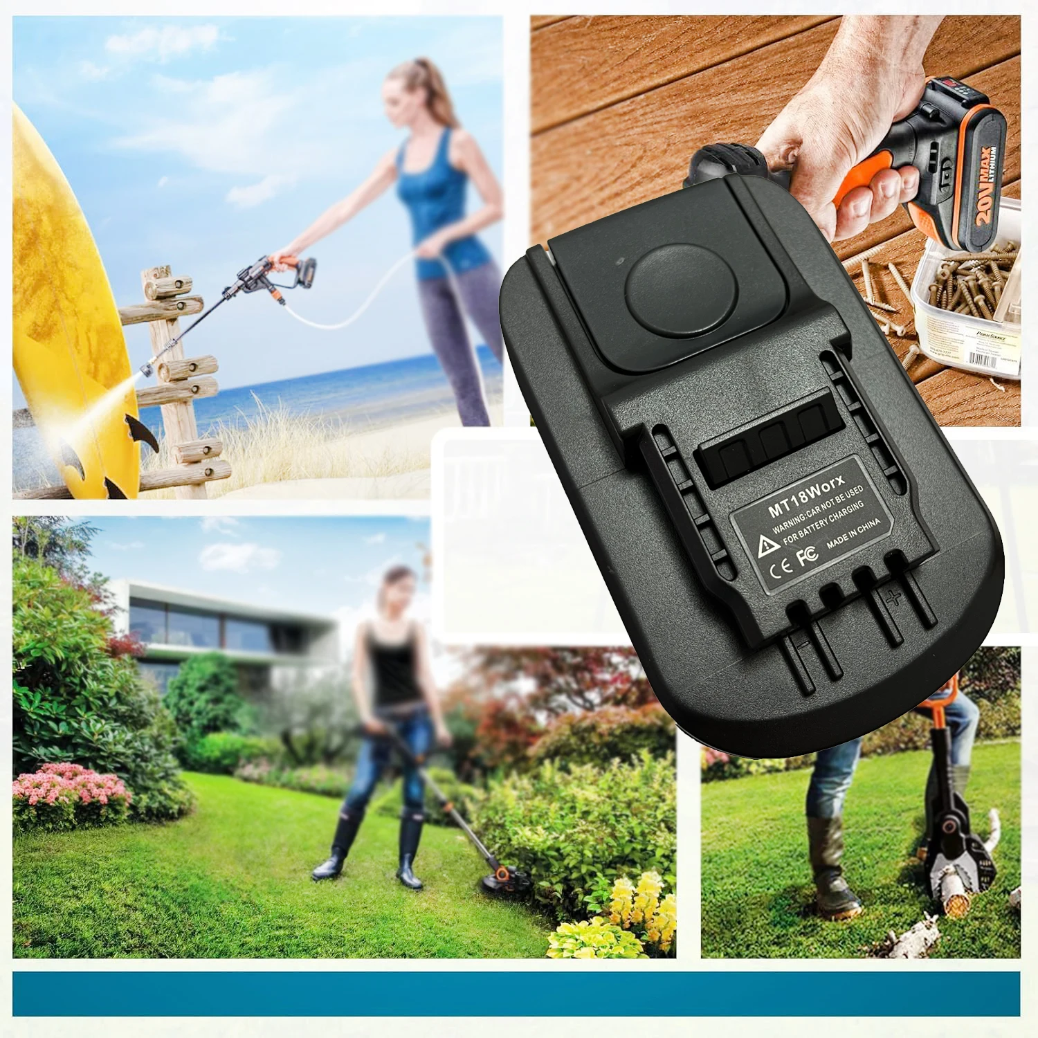 Imagem -05 - Conversor Adaptador de Bateria para Makita Li-ion Battery Convert Ferramentas Elétricas Pin Mt18worx 18v