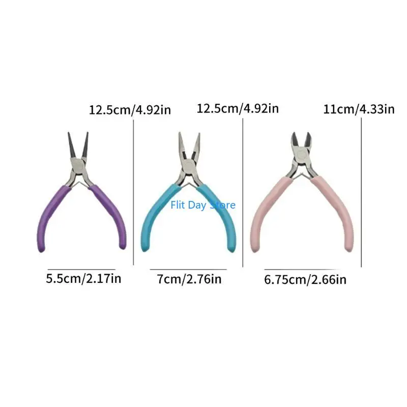 F92C Aigne d'aiguille pinces pinces perles définissent des outils essentiels pour les bijoux.