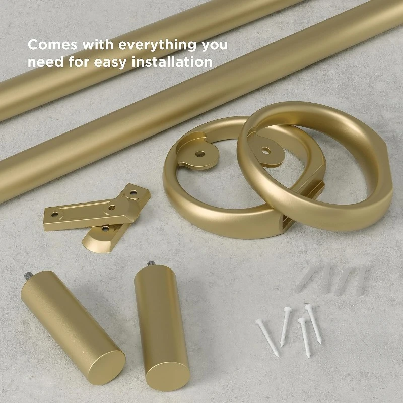 قضيب ستارة رينجليت للنافذة، قابل للتعديل من 42 بوصة إلى 120 بوصة، ذهبي #4