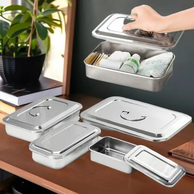 Dental Tray Surgical Nursing Lid Medical Equipment Steriliser Container For Dentist Storage Box Stainless Steel Instrument