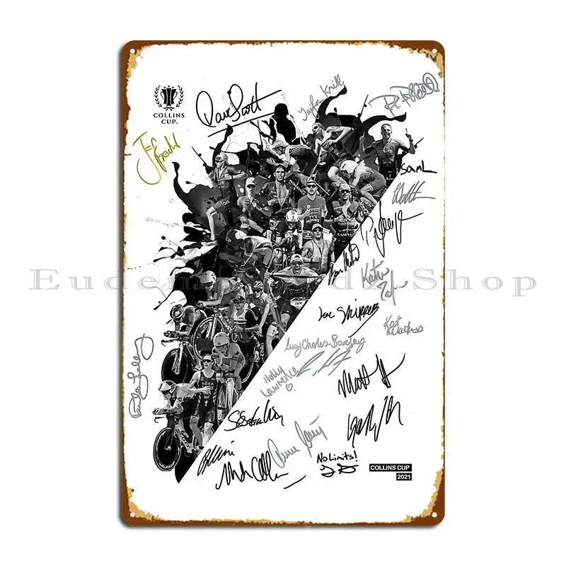 Triathlon Poster With Printed Signatures Collins Cup 2021 Metal Plaque Poster Cinema Printed Mural Tin Sign Poster