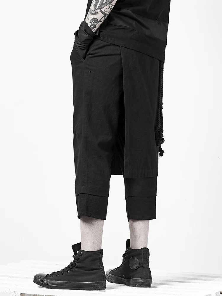 

Asymmetrical Culottes Men's Summer Shorts Dark Japanese Yamamoto Trend Personality Pants