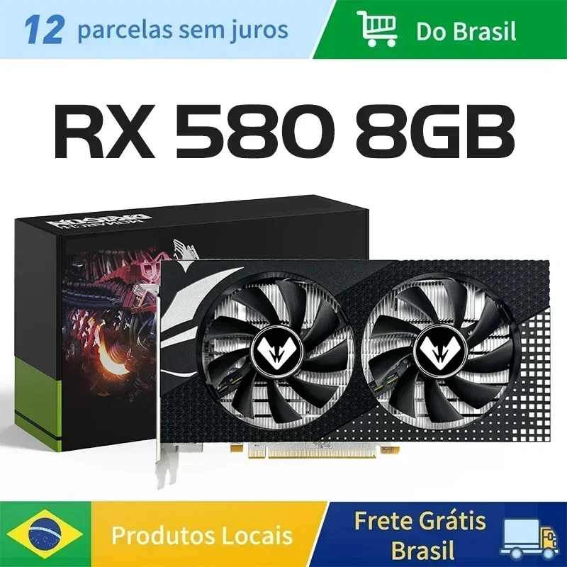 MAXSUN AMD RX580 8GB Graphics Card GDDR5 256Bit 2048SP PCIExpress 3.0×16 Gaming Video Cards Desktop Computer components Full New