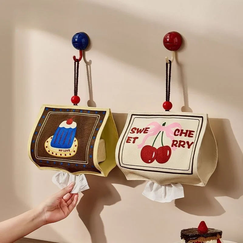 

Милая подвесная сумка для салфеток, бытовая сумка для хранения салфеток, ванная комната, автомобиль, настенное полотенце для лица, бумажный пакет на шнурке, домашнее хранение