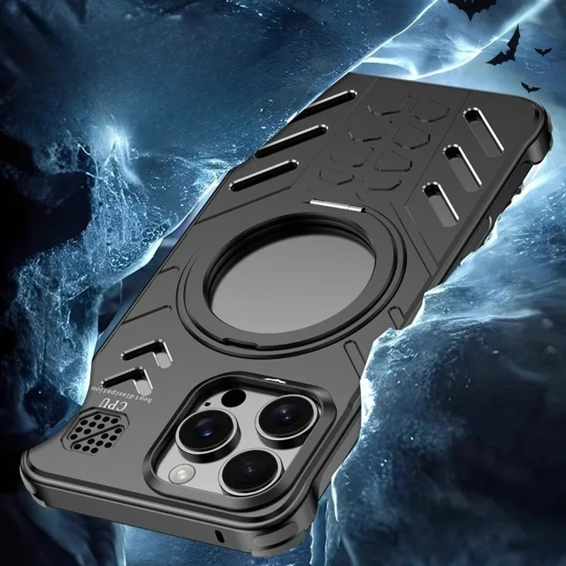 New Arrival Simple and Creative Anti-fall Scratch-resistant Alloy for Apple16 15 Pro Max Phone Case with Bracket Protective Case