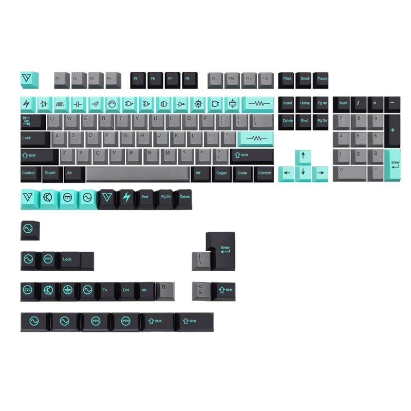 Keycap Dye Sublimation Cherry Mechanical Keyboard PBT Keycap 135Keys/Set