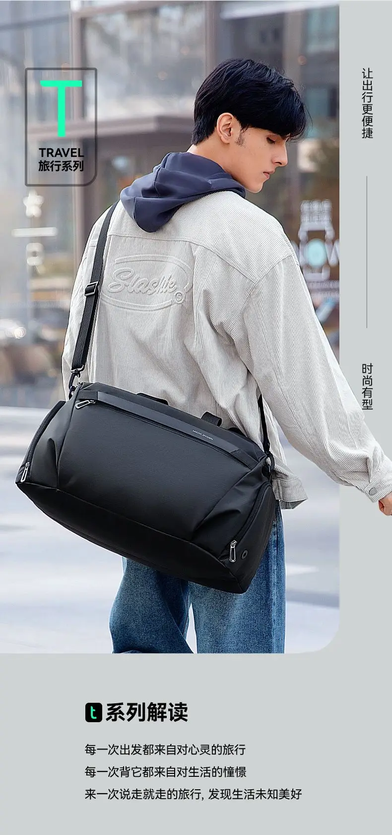 Mark Ryden Neue Sport-Fitness-Tasche mit hoher Kapazität, modische One-Shoulder-Cross-Body-Reisetasche, Gepäcktasche – Detail 1