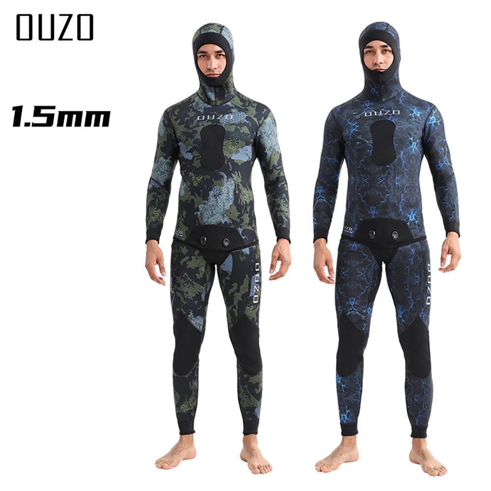 1.5MM Neoprene Wetsuit Men Surf Scuba Diving Suit Equipment Underwater Fishing Spearfishing Kitesurf Swimwear Wet Suit Equipment