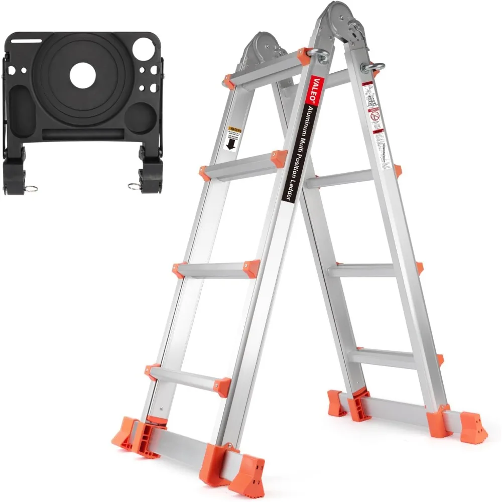 

Ladder 14FT, A Frame 4 Step Extension Ladder,Anti-Slip Stabilizer Bar,Multi Position & Storage Folding Ladder,Telescoping Ladder