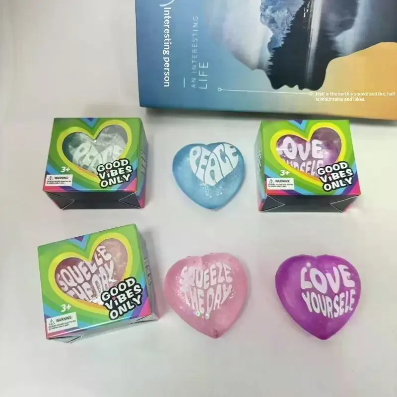 Soft Glitter Heart Squeeze Toy - Kids Toys Quotes 评论和价格