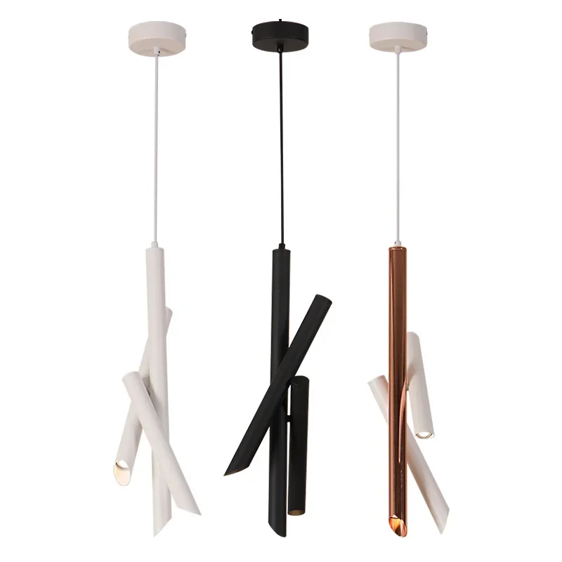 Northern Europe Vertical Tubular Pendant lights Aluminum lampshade living room restaurant coffee shop