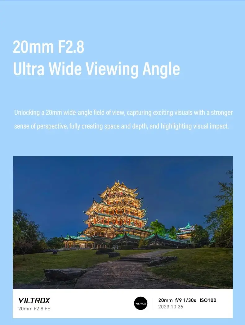 Viltrox 20mm F2.8 Autofokus Vollformat Ultra-Weitwinkelobjektiv für Sony E-Mount und Nikon Z-Mount Kameras – Detail 5