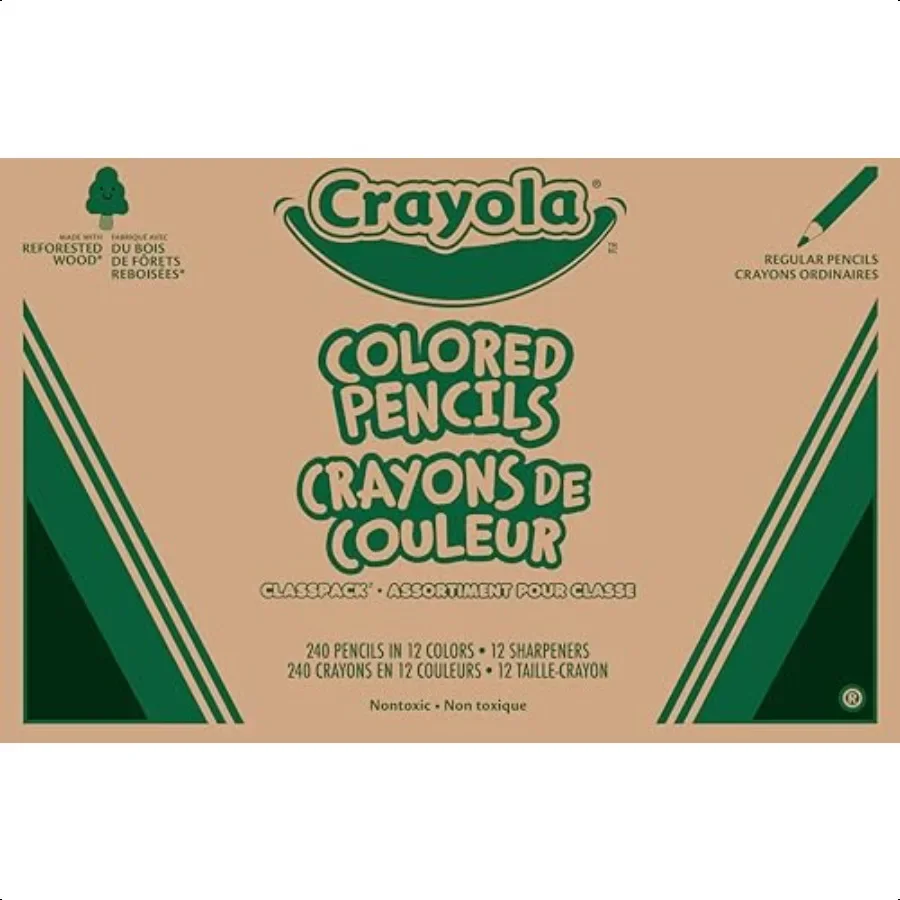 

Colored Pencils Classpack 240ct Must Have Classroom plies for Teachers Bulk Colored Pencils for School 12 Colors Back to School