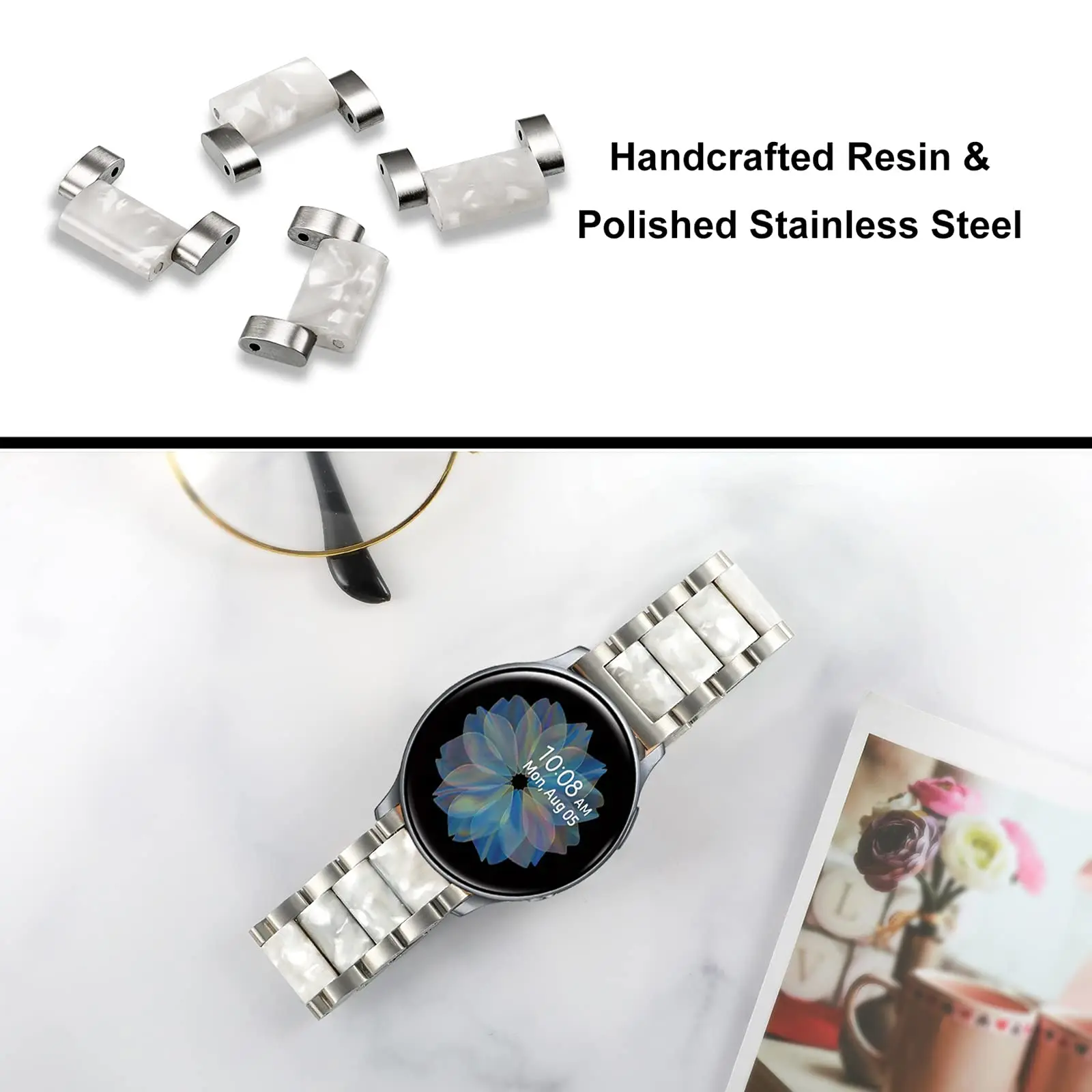 20mm Band for Samsung Galaxy Watch 3 41mm 45mm Active 2 40mm 44mm Gear S3 Steel+Resin Strap for Huawei GT3 22mm Amazfit gts 3