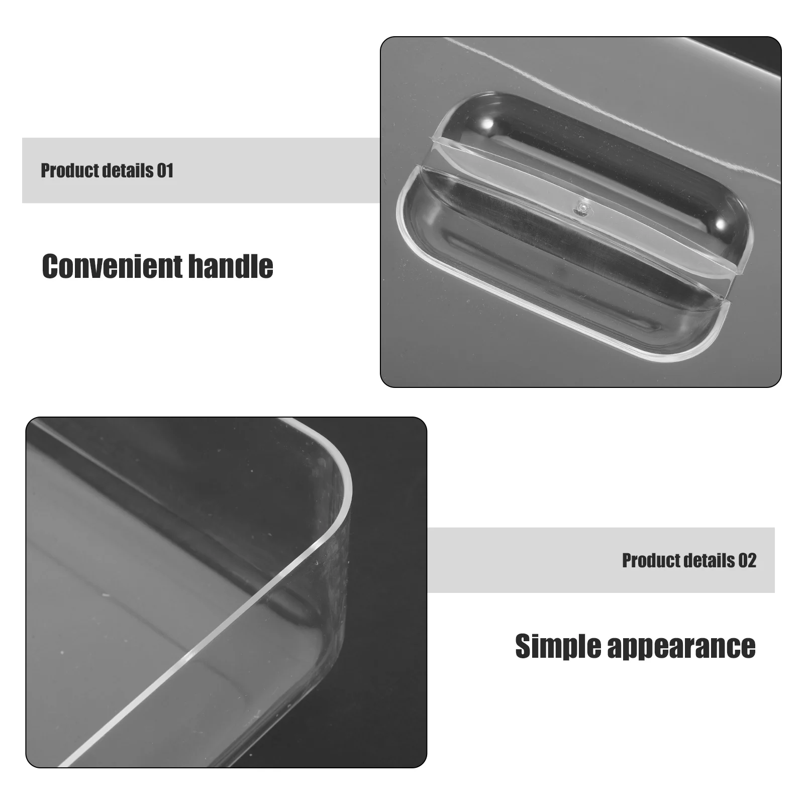 

1pcs Rectangular Clear Acrylic Food Covers Cake Dome For Desserts Snacks Home Kitchen Serving Tray Storage Transparent Lid