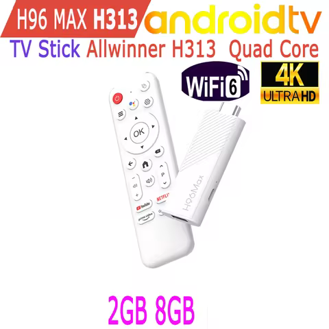H96 Max H313 Android TV Stick Allwinner Quad Core 4K HDR Wifi6 Wifi 2.4G Game Media Player Smart TV Box