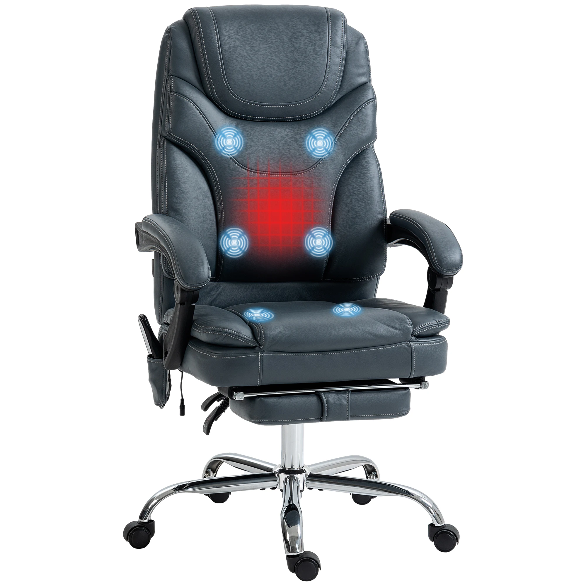 Vinsetto reclining massage chair with 6 vibration points 67x67x113-121 cm