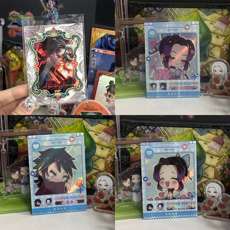 Tarjetas de Anime Demon Slayer EMP SP, tarjetas de colección Tomioka Giyuu Kochou Shinobu, regalos de Navidad y cumpleaños, juguetes para niños