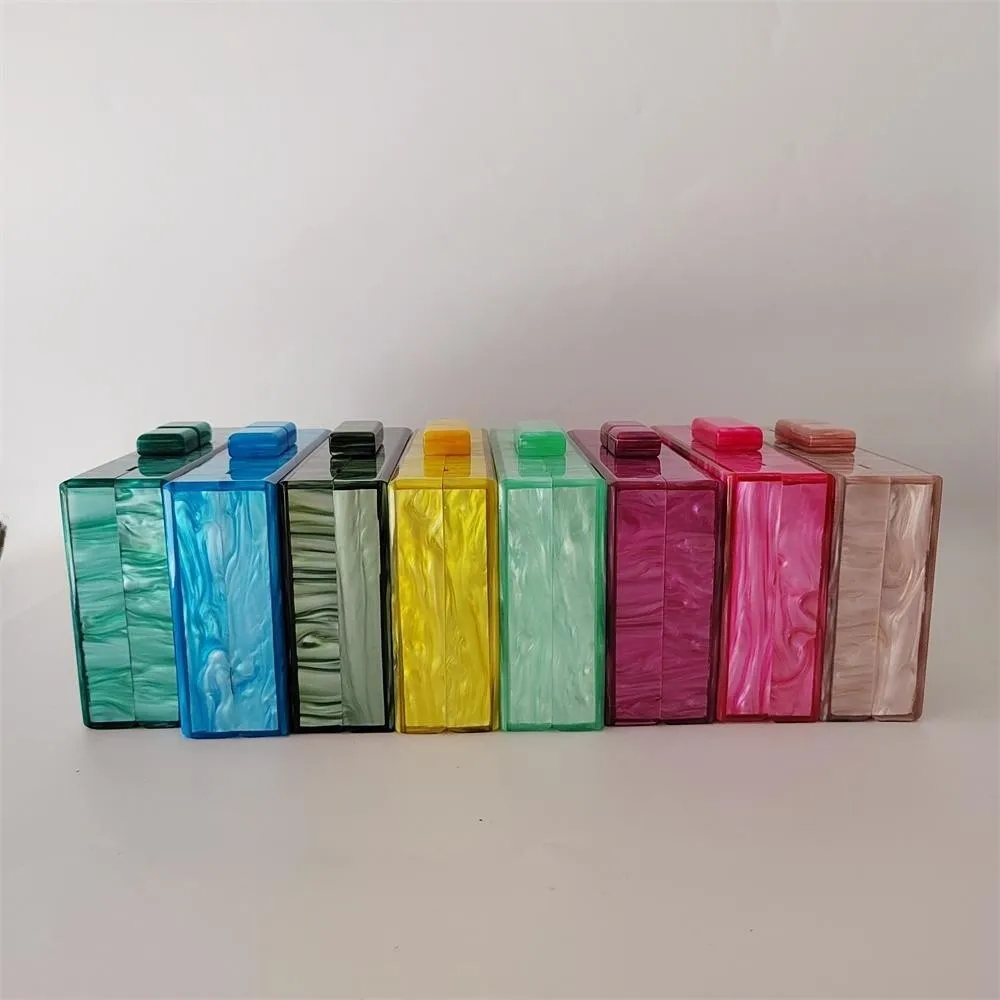 Candy Many Color Acrylic Bead Box Clutches Shoulder Bag Women Cute Cross Body Bag Small Purses Bolsa Feminina Mini Flap Handbag