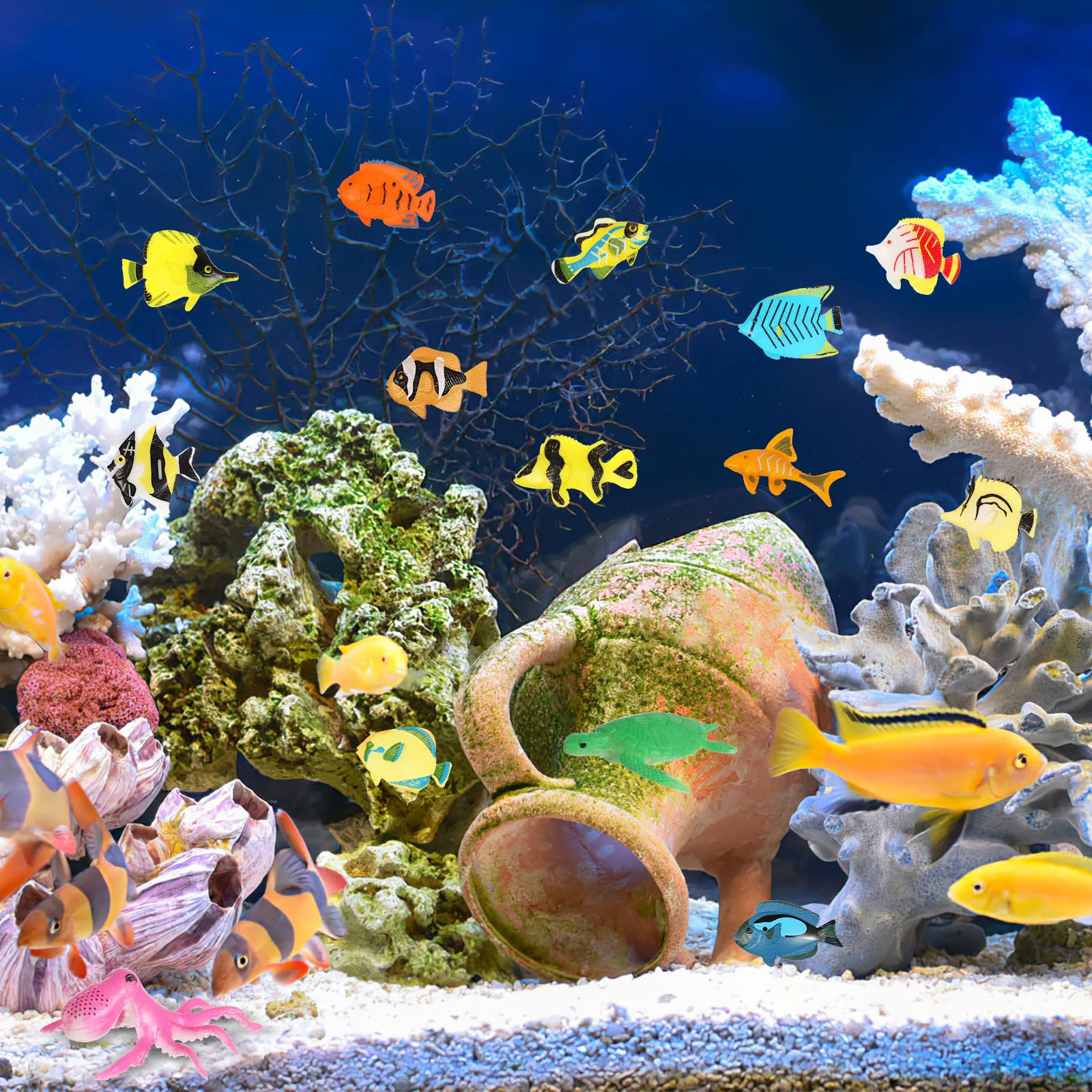 Aquarium Decoration Tropical Fish Model Dust-proof Mini Sea Animals Figures Tank