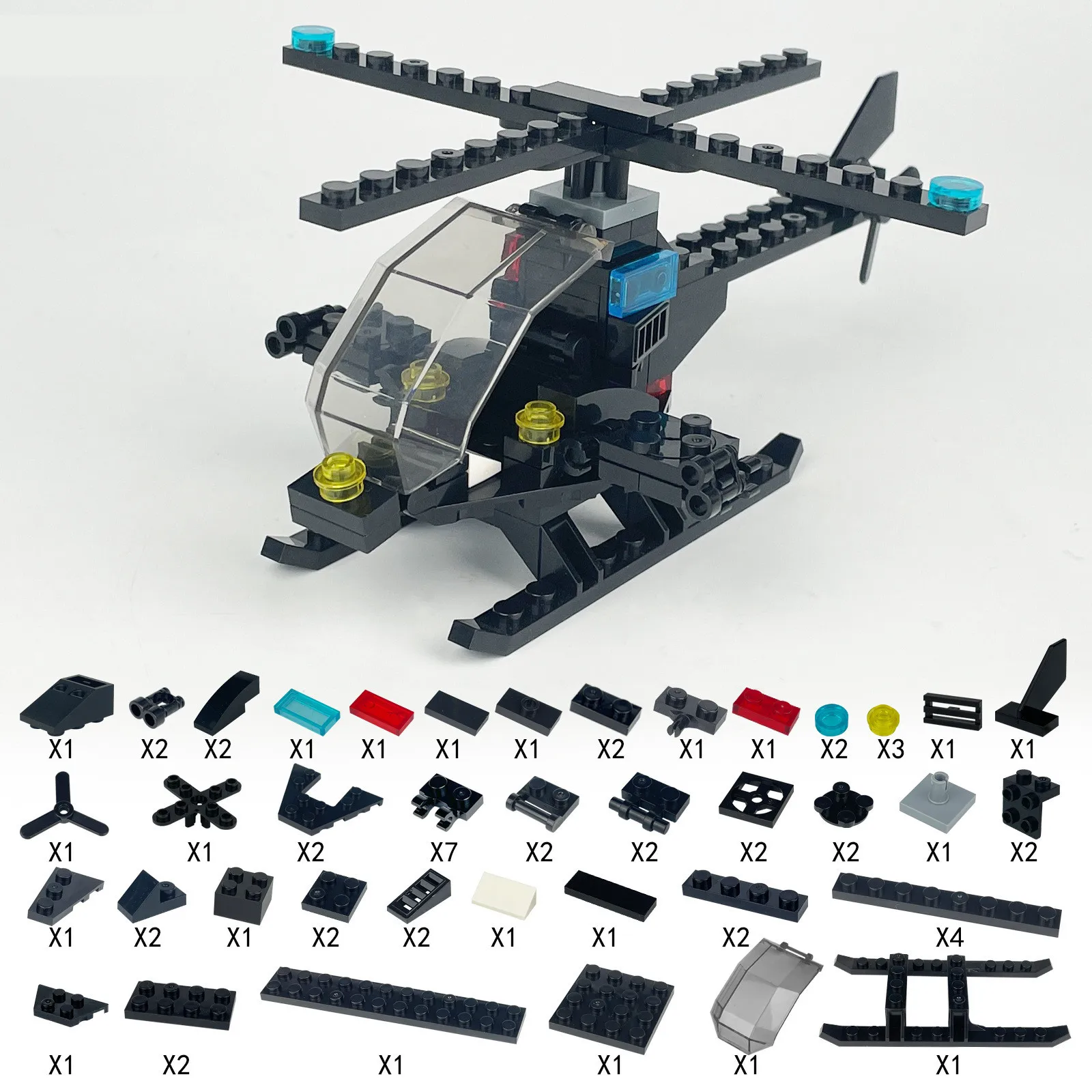 

Little Bird Helicopter X004 X007 Aircraft Assembly Model MOC Building Block Toy Military Series Display Piece Children's Gift