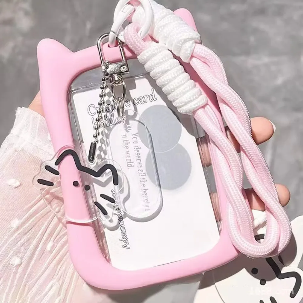 New Transparent Card Holder Simple Portable Card Bag Protection Case Office Supplies