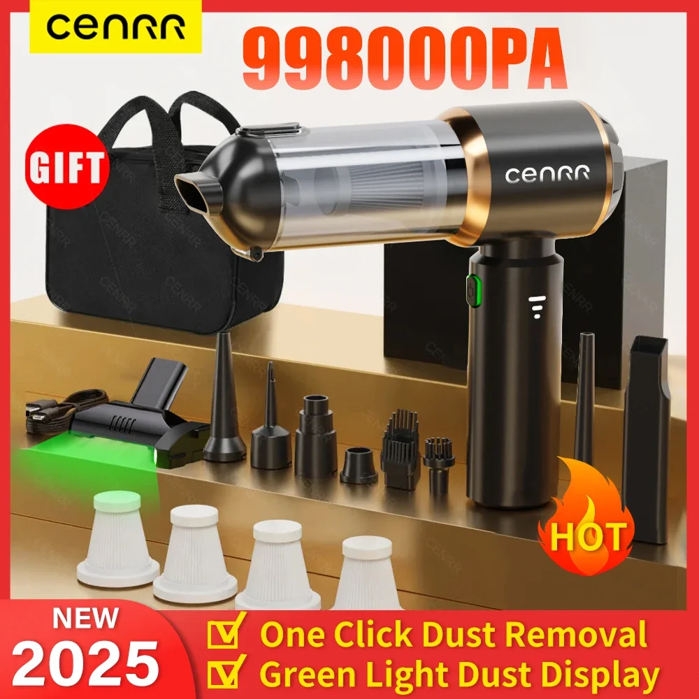 CENRR Mini Car Vacuum Cleaner 998000PA Cordless Powerful for Home Handheld Blower Car Cleaner Portable Car Vacuum Cleaner