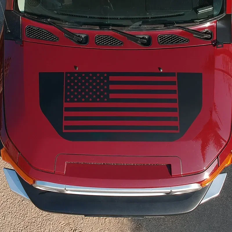 

For Toyota FJ Cruiser 2007-2021 PVC Black Car Front Engine Hood Trim Stickers Pull Flower Film Car Accessories