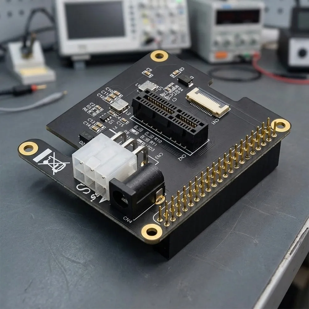 For Raspberry Pi 5 For PCIe Adapter Board FFC to For PCIe x1 Slot Conversion Board with GPIO Header Compatibility