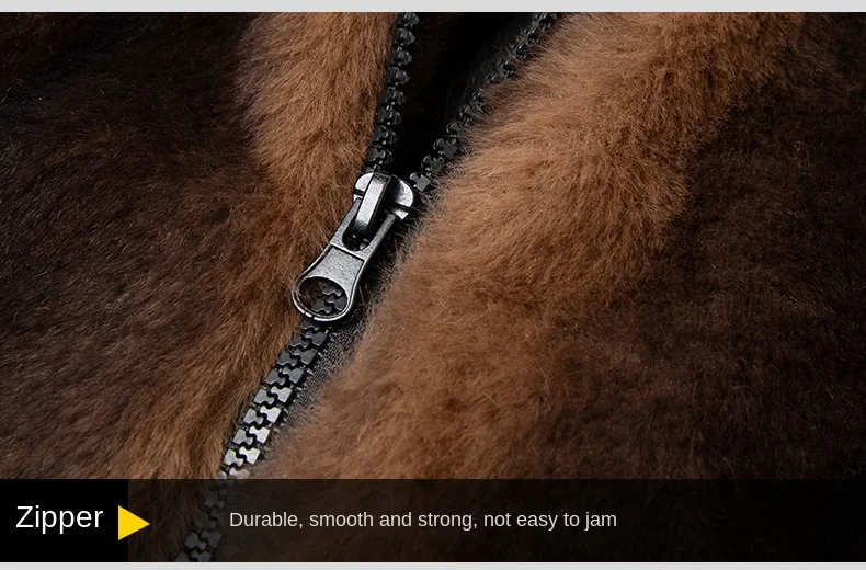 Grenzüberschreitende Stehkragen-Fleece-Baumwolljacke, Freizeitjacke, einfarbig, plus Fleece-Cardigan, Wolljacke, verdickt, doppelt – Detail 5