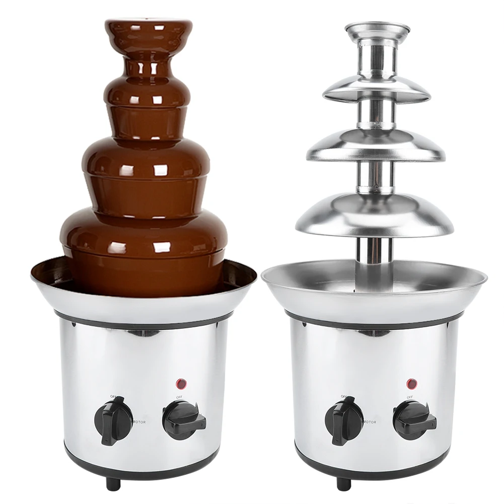 Máquina De Derretimento De Chocolate Elétrico, Fondue Maker, Fonte, 4 Tiers