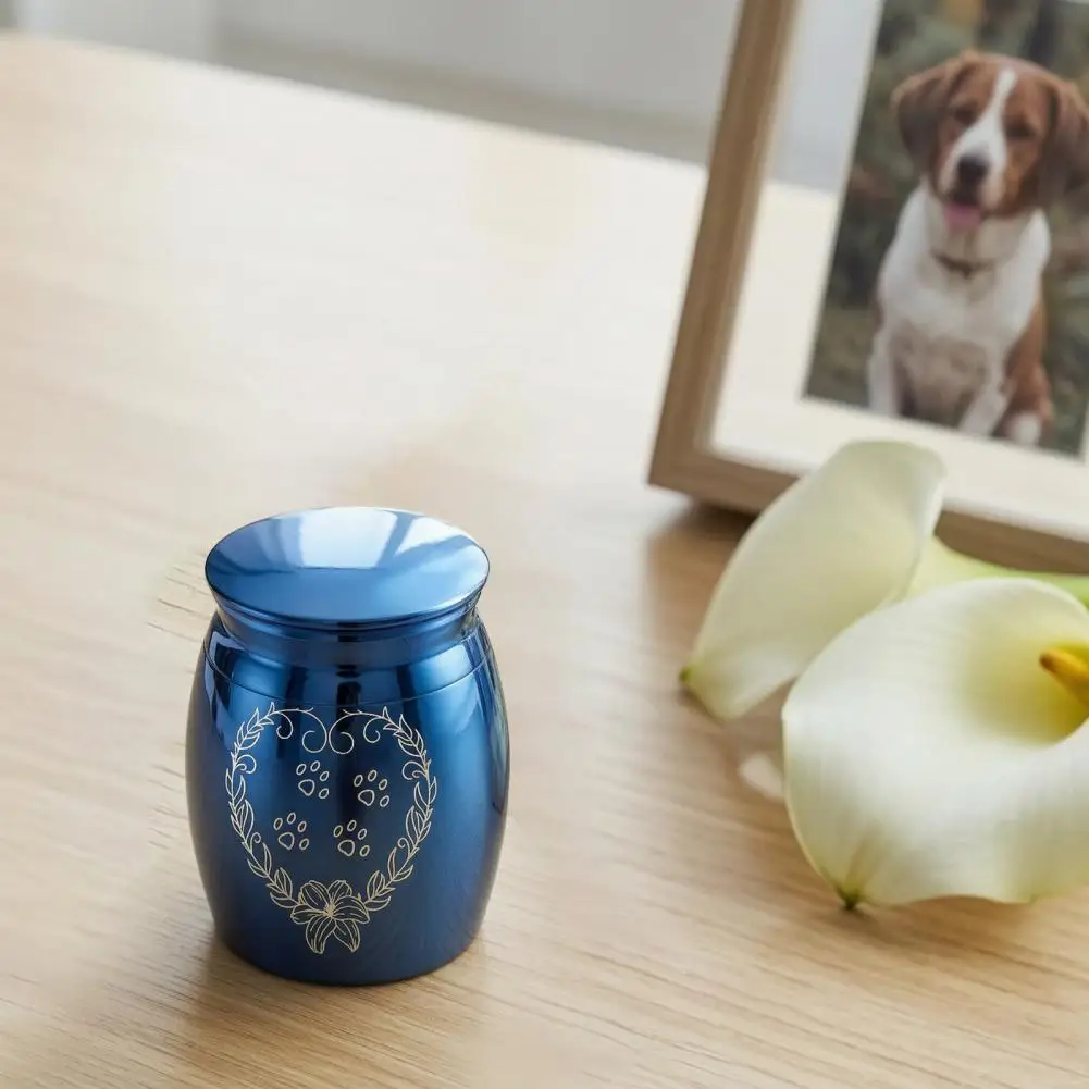

Stainless Steel Pet Urn, Small Pet Ash Holder Portable Moisture Proof Pet Ash Container for Cats Dogs Memorial Keepsake