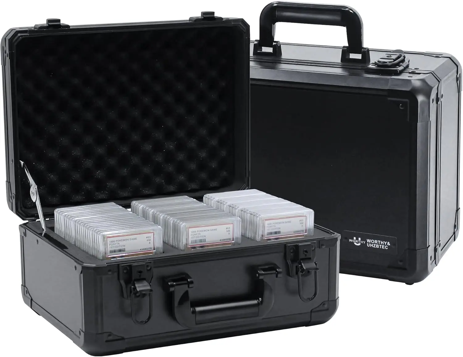 

Прочный алюминиевый бокс для хранения коллекционных карт с пенопластовыми вставками, черный, 14,17x11,2x7 дюймов