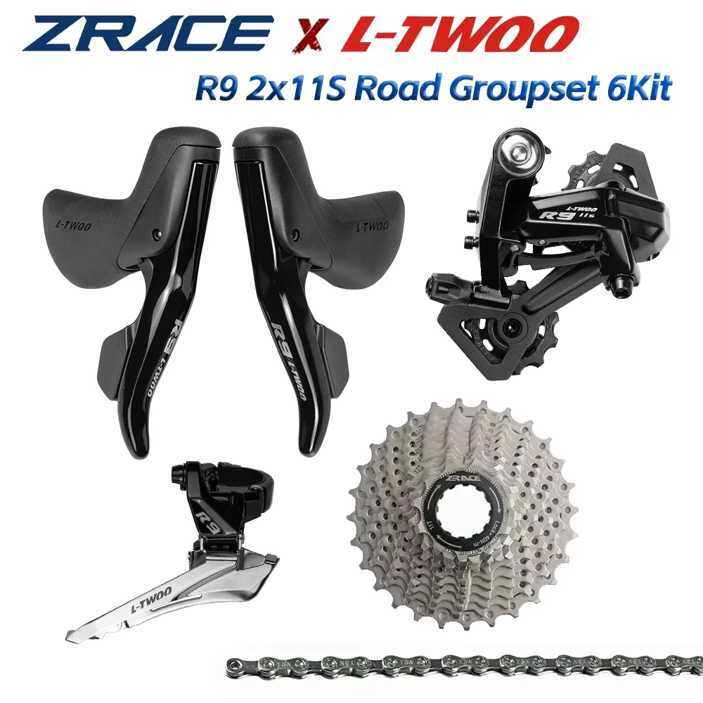 

LTWOO R9 2x11 speed, 22s Road 6Kit, Mechanical Brake, ZRACE 11s Cassette + Chains + Shifter + Rear/Front Derailleurs, 4700,R3000