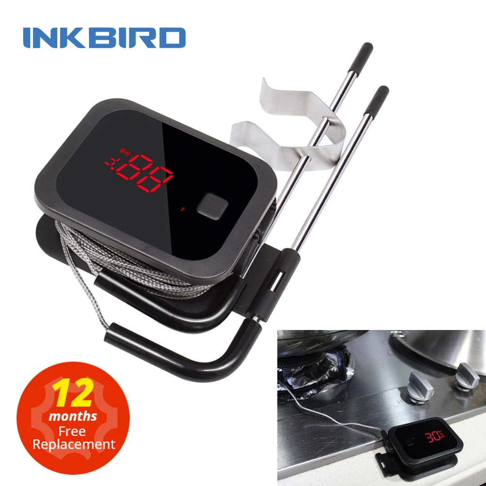 INKBIRD Thermometer Food Cooking Bluetooth Wireless BBQ Thermometer IBT-2X With 2 Probes and Timer For Oven Meat Grill BBQ