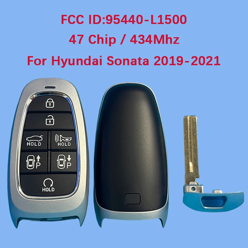 

CN020159 Послепродажный 7-кнопочный смарт-ключ с дистанционным автоматическим запуском 47 чипов 433 МГц FCC ID 95440-L1500 для Hyundai Sonata 2019-2021