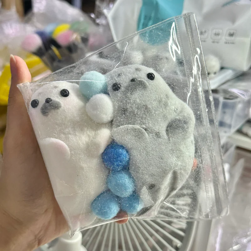 Mochi Taba Kawaii Cartoon Handmade Silicone Plush White Gray Big Seal Cute Girl Birthday Child Gift Finger Fidget Squishy Toy