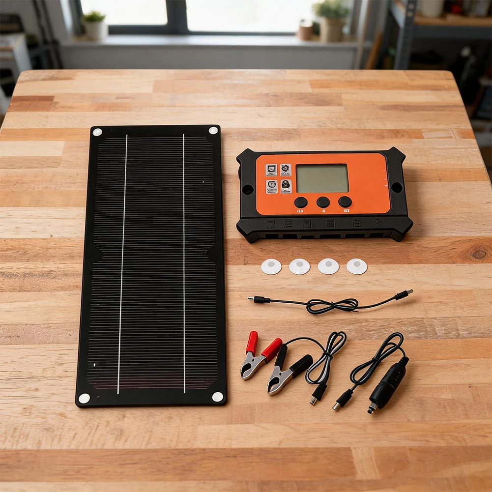 6W Solar Panel Kit for 12V For battery Maintenance Featuring Monocrystalline Cells and Multiple Mounting Hardware
