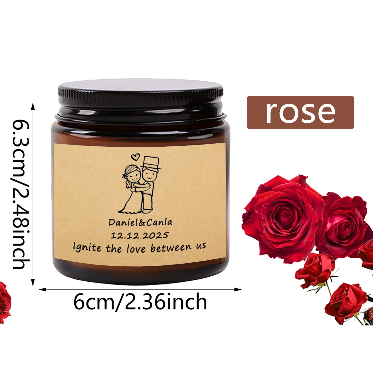 3.5-ounce / 70g Custom wedding souvenir Personalized scented candles - an excellent gift for birthday parties and weddings