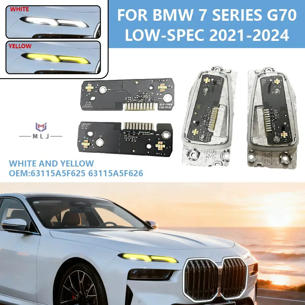 

FOR BMW 7 Series G70 2021-2024 low-spec OE 63115A5F625 63115A5F626 Yellow Car Headlight LED Chip Module DRL Light DRL Angel Eye