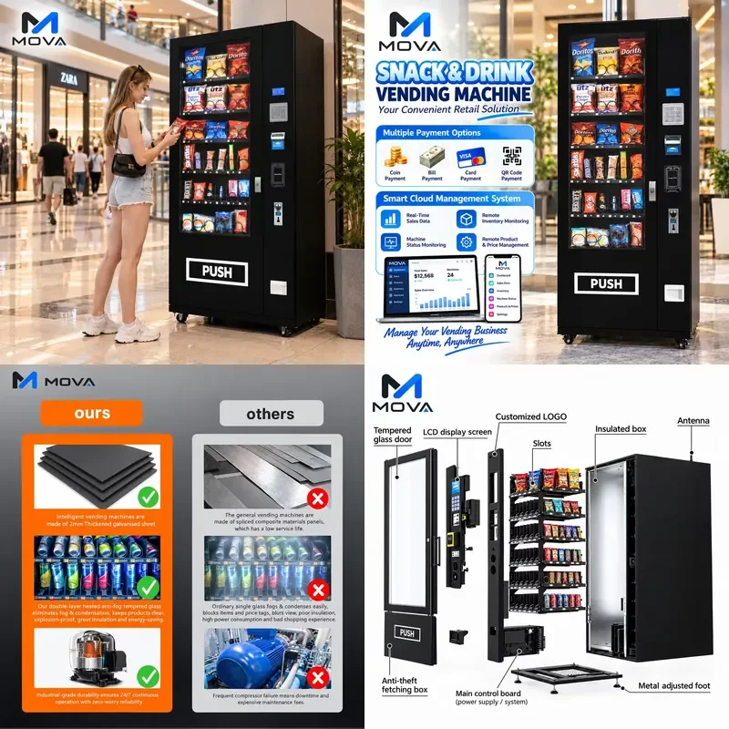 Snack Vending Machine for Packaging Food and Beverages Outdoor Retail Equipment Providing OEM ODM Services to Global Buyers